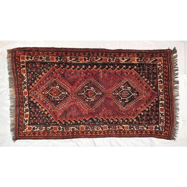 Textile 1970s Persian Shiraz Rug For Sale - Image 7 of 7