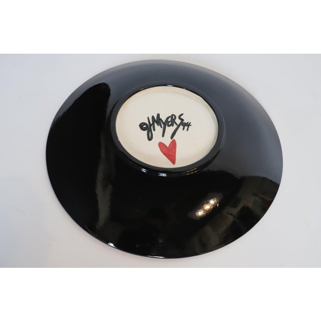 Ceramic Hand Painted Heart Charger Plate Bowl For Sale - Image 7 of 9