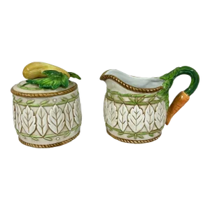 1990s Fitz and Floyd Le Canard Creamer and Sugar - Set of 2