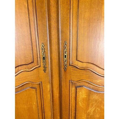 Vintage French Louis XVI Style Wardrobe in Oak For Sale - Image 9 of 14