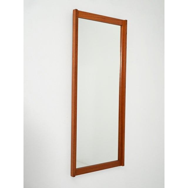 Wood Scandinavian Mahogany Wall Mirror, 1960s For Sale - Image 7 of 7