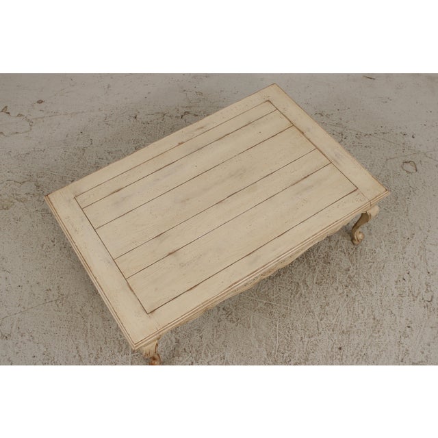 Vintage Louis XV White Painted Coffee Table For Sale - Image 4 of 11