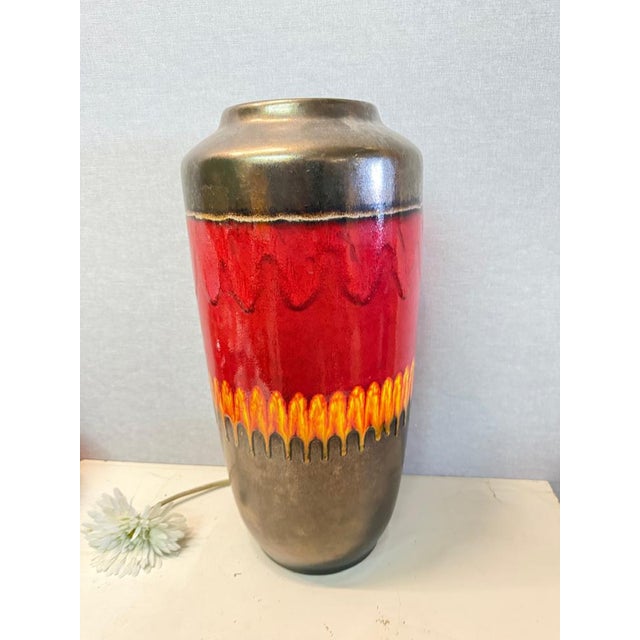 Vintage Fat Lava Floor Vase from Scheurich, 1970s, in Good conditions. Designed 1970 to 1979 This piece has an attribution...