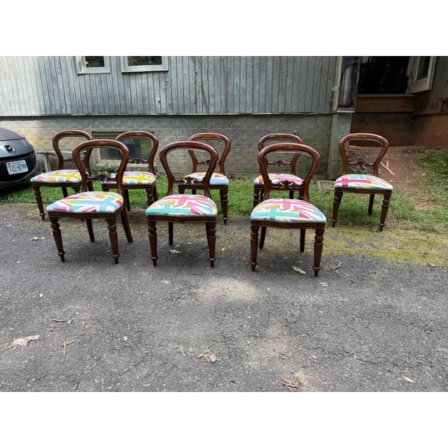 Victorian Style Balloon Back Dining Chairs. Set of 8 For Sale - Image 4 of 18