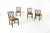 Nice set of four Vintage dining chairs in wood and ocher yellow fabric, ca the 1960s. Although, there is no clarity on the...