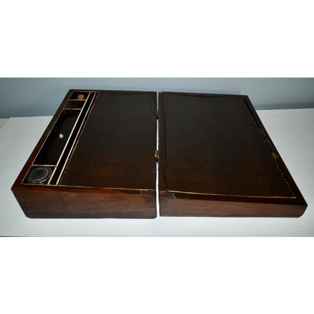 Antique Inlaid Mother of Pearl Rosewood Lap Desk For Sale In Philadelphia - Image 6 of 13