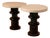 Vintage Totemic Side Tables in Black and Cream, 1980s, Set of 2 For Sale