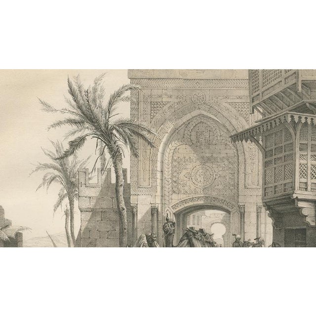 Orientalist Caravan at Rest City Gate Scene, 1846, Paper For Sale - Image 6 of 9