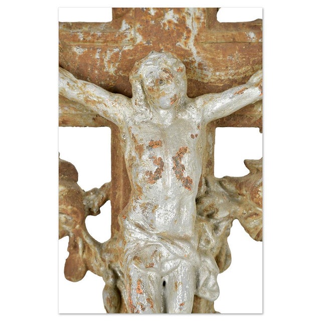 Large Cast Iron Crucifix For Sale - Image 6 of 7