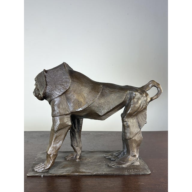 Bronze Baboon in the style of Rembrandt Bugatti for Bubian, 2000s For Sale - Image 12 of 13