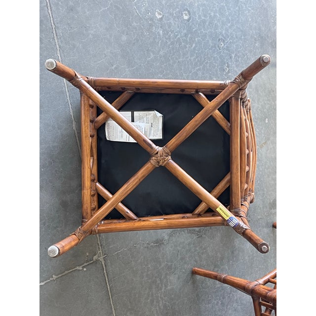 Fretwork Rattan Dining Chairs by Lexington – Set of 6 | Naples Style, Palm Beach Regency For Sale - Image 12 of 12