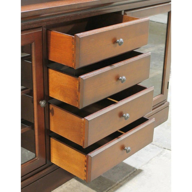 2010s Pottery Barn China Cabinet - Dark Finish, 2 Pieces For Sale - Image 5 of 7