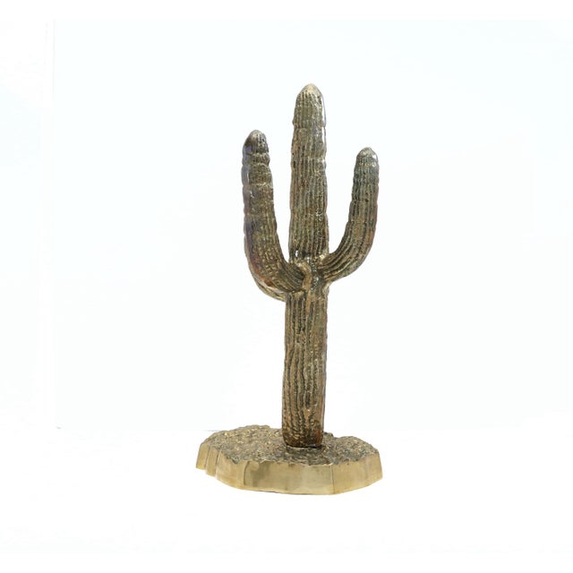 Late 20th Century Extra Large Vintage Brass Saguaro Cactus For Sale - Image 5 of 10