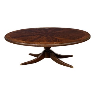 Traditional Oval Mahogany Cocktail Table by Leighton Hall - Made to Order For Sale