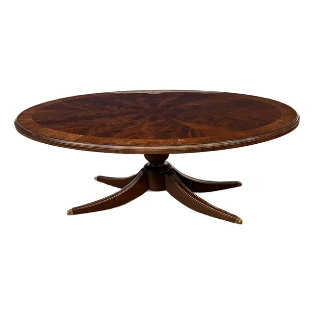 Traditional Oval Mahogany Cocktail Table by Leighton Hall - Made to Order For Sale