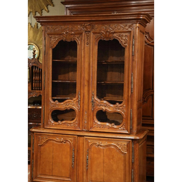 Brown 18th Century French Louis XIV Oak Buffet Deux Corps From Normandy For Sale - Image 8 of 13