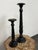 Modern Global Views Ebony Wood Candle Holders, Set of Two For Sale - Image 3 of 12