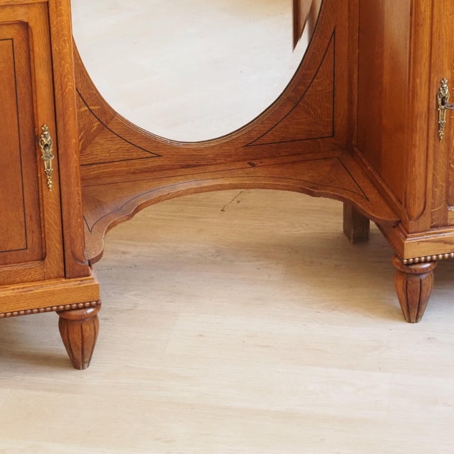 Gründerzeit Dressing Table with Three-Winged Mirror and Marble Top, 1890s For Sale - Image 15 of 17