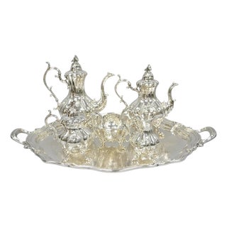 Vintage Reed & Barton Winthrop Shield 1795 E Silver Plated Tea Set - 6 Pc Set For Sale