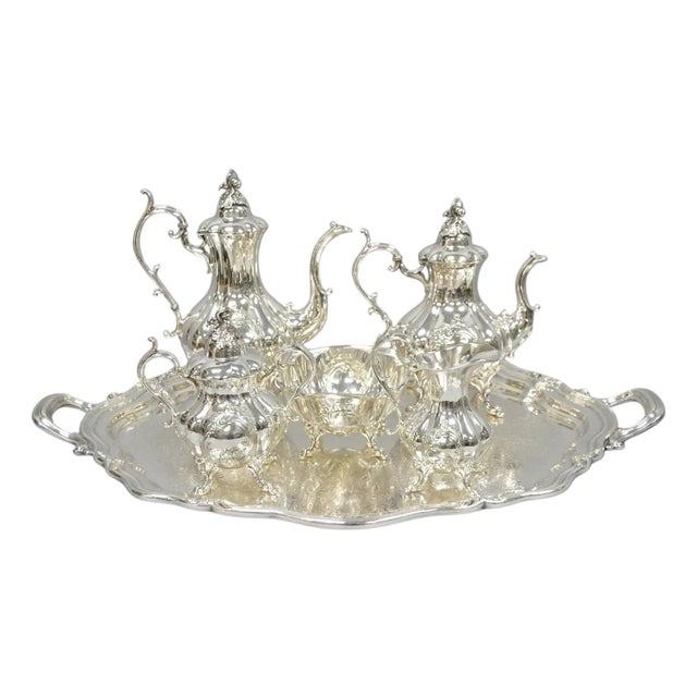 Vintage Reed & Barton Winthrop Shield 1795 E Silver Plated Tea Set - 6 Pc Set For Sale