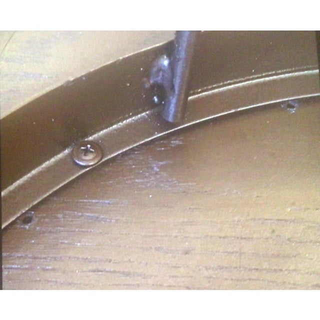 Wood Rare Highly Collectable-Antique “Japan Finish” Industrial Copper Finish Sweetheart Design Ice Cream Parlor Set With Two Chairs For Sale - Image 7 of 18