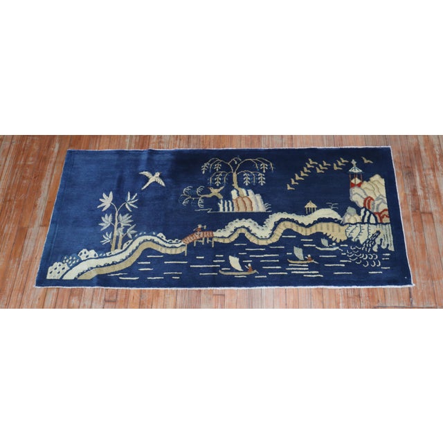 Antique Chinese Pictorial Small Runner - 2'9" x 6' For Sale - Image 17 of 18