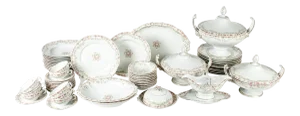 Antique European Dinner Service for Eight- 63 Pieces