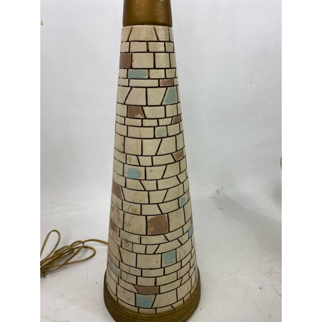 Mid-Century Modern Mosaic Tile Table Lamp