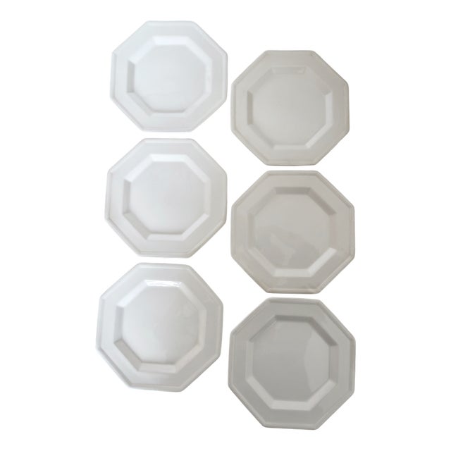 Vintage Octagonal Beaded Flat Dessert Plates by Johnson Brothers, 1980s, Set of 6 For Sale