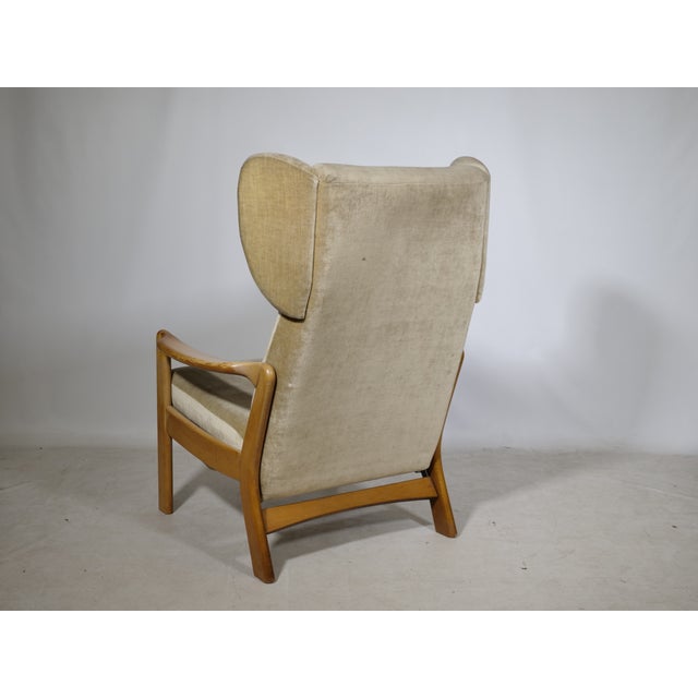 Mid-Century Modern Wingback Chair with Folding Function in Wood, 1970s For Sale - Image 6 of 12
