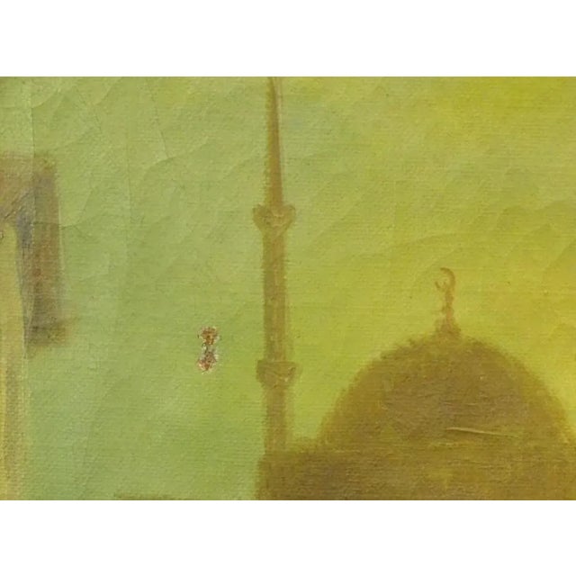 Wood 19th Century Oil Painting of an Istanbul Mosque Located on the Bosporus and the Golden Horn For Sale - Image 7 of 8