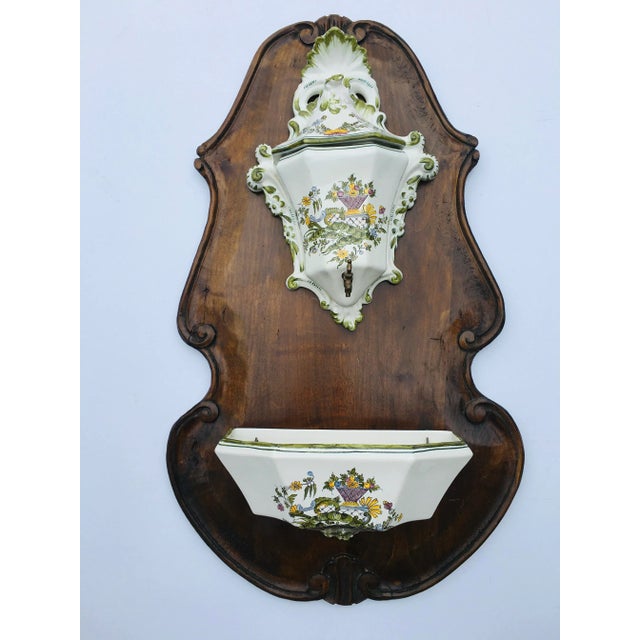 1980s Italian Lavabo Hand-Painted Faience For Sale In Boston - Image 6 of 6