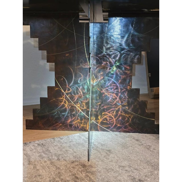 1990s 60 Inch Laser Etched Southwestern Dining Table For Sale - Image 4 of 9