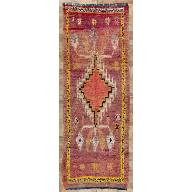 Vintage Boujad Moroccan Rug - 04'04 X 11'07 For Sale - Image 9 of 9