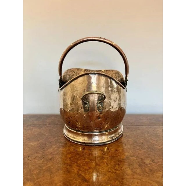 Victorian Copper Helmet Coal Scuttle, 1880s For Sale - Image 3 of 5