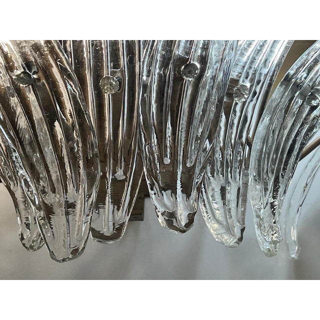 Italian Palmette Sconces in Glass by Barovier and Toso, Murano, 1960, Set of 2 For Sale - Image 4 of 7