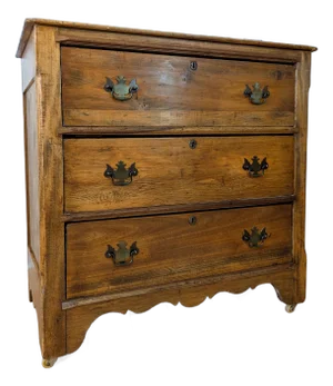 Victorian Antiqued Pine Three Drawer Dresser