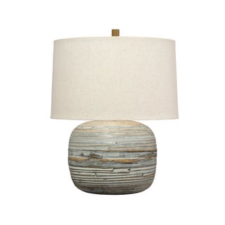 Cocoon Table Lamp, White Washed Bamboo For Sale