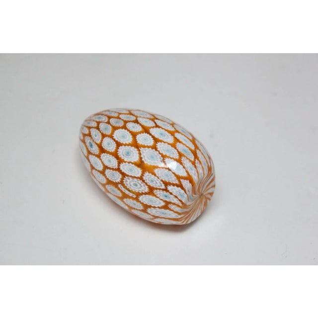 Murano Vintage Italian Modernist Murano Millefiori Mosaic Glass Egg Paperweight Sculpture For Sale - Image 4 of 10