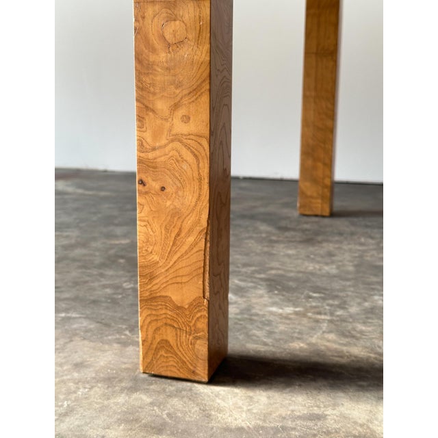 Lane Burl Wood Extendable Parsons Dining Table in the Style of Milo Baughman, 1970s For Sale - Image 15 of 18