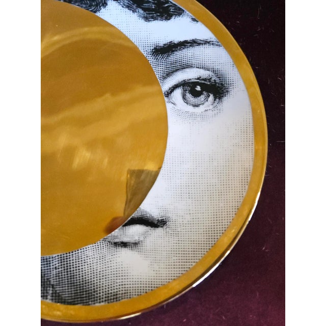 Atelier Fornasetti Fornasetti Gold Tema E Variazioni Wall Plate No. 39, Lina Cavalieri as the Moon For Sale - Image 4 of 9