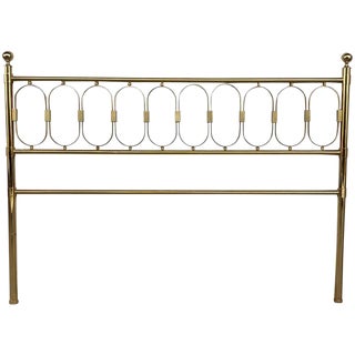 Mid Century Modern Full Brass Headboard Featuring Gometrical FIgure For Sale