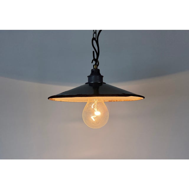 Industrial Green Enamel Light, 1950s For Sale - Image 9 of 17