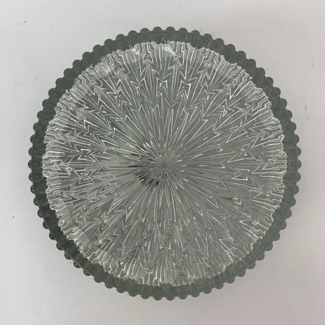 Dimensions: 15.5cm Diameter, 9cm H Period: 1970's Condition: Good Period: 1970's Material: Glass, metal. Up to 250V...