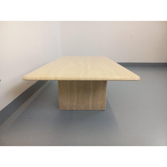 Vintage Rectangular Travertine Coffee Table with Magazine Rack, 1980s For Sale - Image 15 of 18