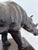 Black Large Vintage Handcrafted Leather Rhinoceros Statue For Sale - Image 8 of 12