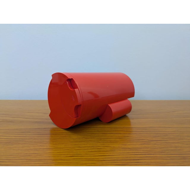 Orange-Red Clock with Digit 3 Tuning Forks from Solari Udine, Italy, 1966 For Sale - Image 9 of 13