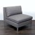 This CB2 lounge chair features a sleek and modern design with a soft gray fabric and sturdy metal legs. The wide,...