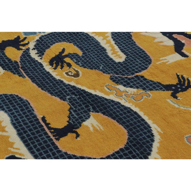 Antique Chinese Dragon Pictorial Gold Runner With Imperial Symbols - Rug & Kilim For Sale In New York - Image 6 of 9