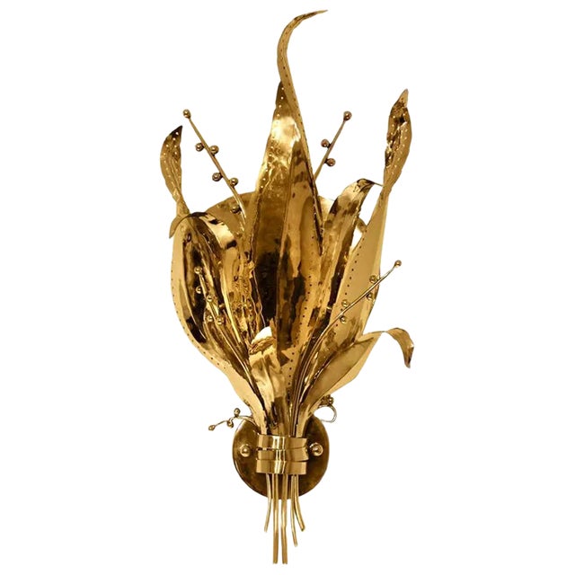 Contemporary Brass Sconce For Sale